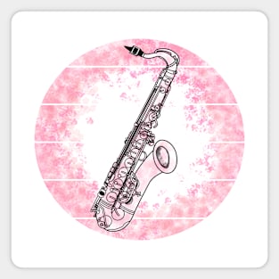 Floral Saxophone Japanese Cherry Blossom Saxophonist Musician Magnet